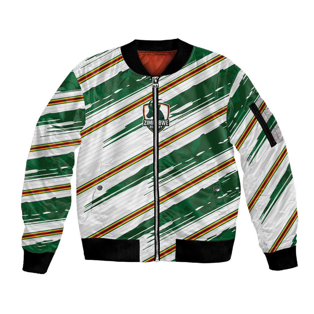 2026 Rugby Nations Series Custom Zimbabwe Sleeve Zip Bomber Jacket Great Sables Zimbabwe