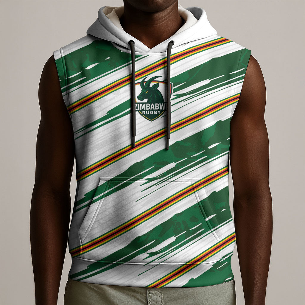 2026 Rugby Nations Series Custom Zimbabwe Sleeveless Hoodie Great Sables Zimbabwe