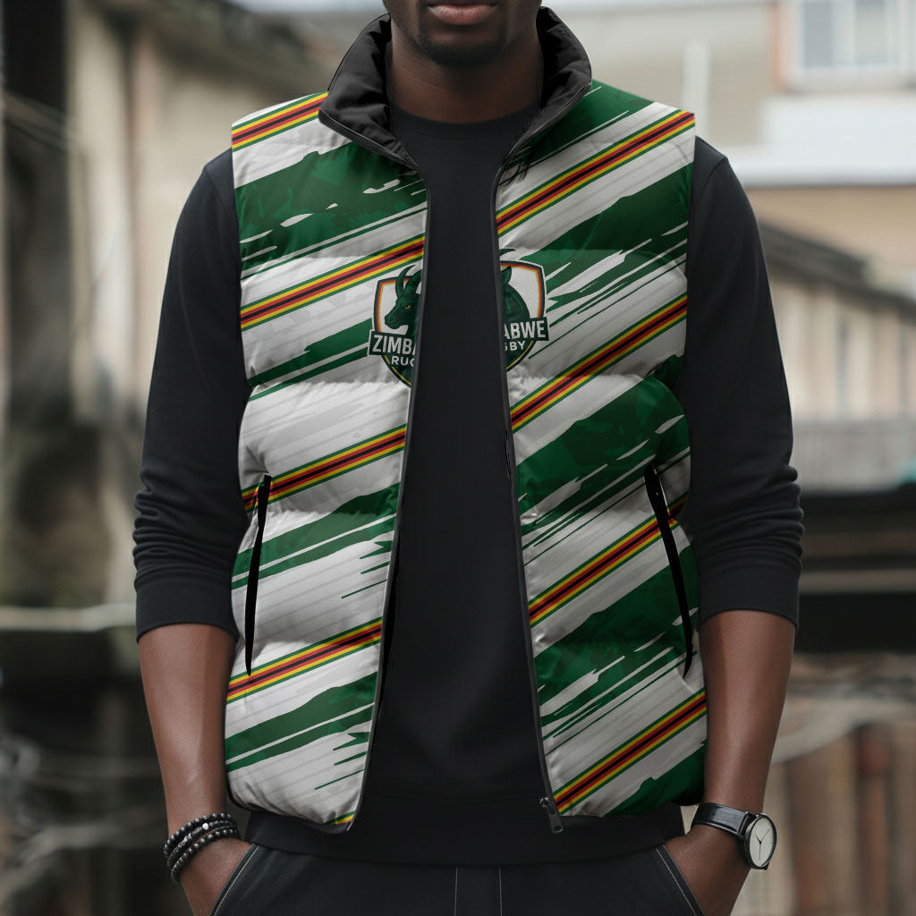 2026 Rugby Nations Series Custom Zimbabwe Sleeveless Puffer Jacket Great Sables Zimbabwe