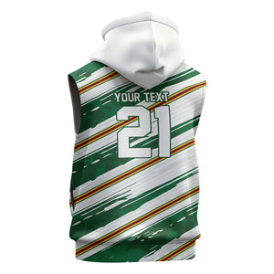 2026 Rugby Nations Series Custom Zimbabwe Sleeveless Zip Hoodie Great Sables Zimbabwe