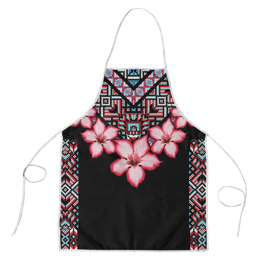 Africa Adenium Multiflorum Flowers Apron Mix Native Tribal Pattern