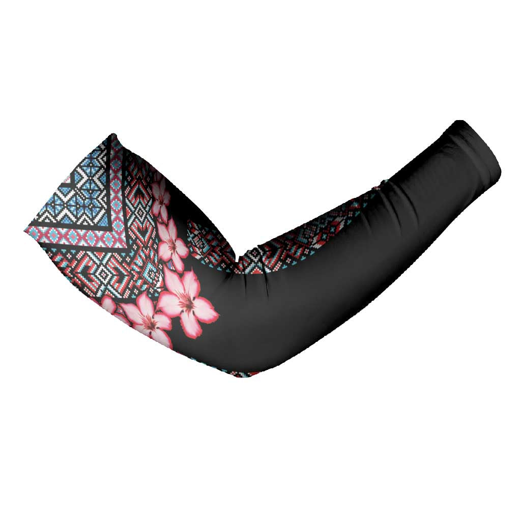 Africa Adenium Multiflorum Flowers Arm Sleeves Mix Native Tribal Pattern