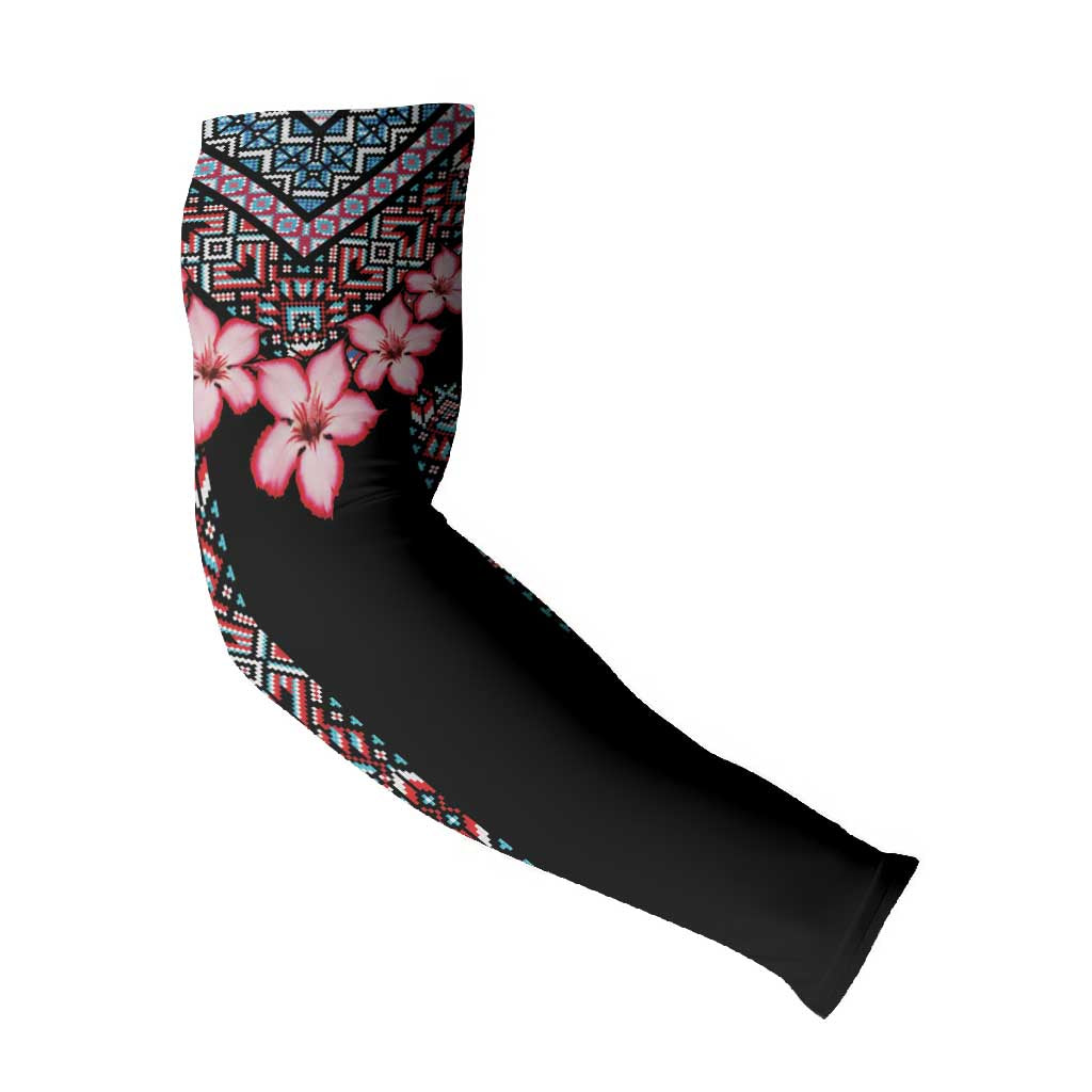 Africa Adenium Multiflorum Flowers Arm Sleeves Mix Native Tribal Pattern