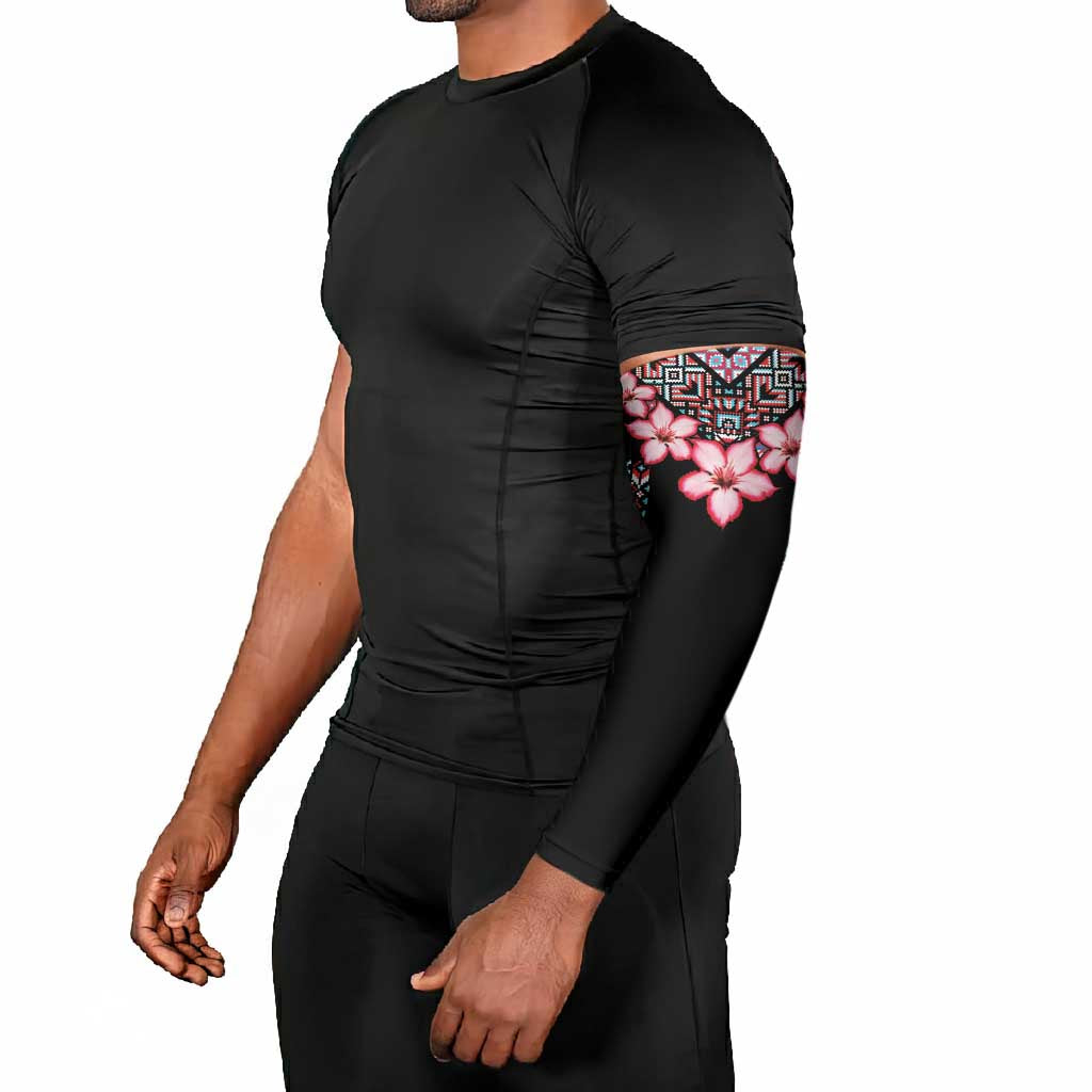 Africa Adenium Multiflorum Flowers Arm Sleeves Mix Native Tribal Pattern