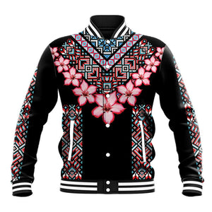 Afro Adenium Multiflorum Flowers Baseball Jacket Mix Native Tribal Pattern LT9