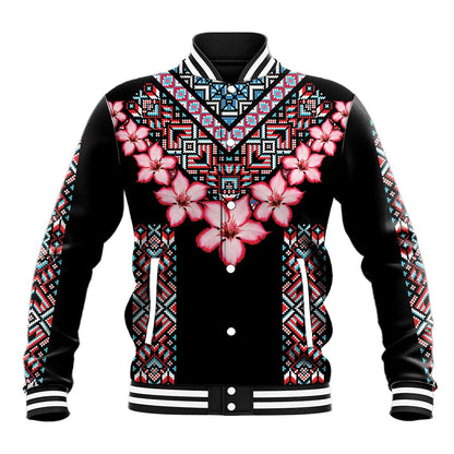 Afro Adenium Multiflorum Flowers Baseball Jacket Mix Native Tribal Pattern LT9
