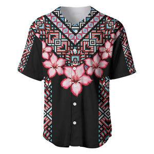 Afro Adenium Multiflorum Flowers Baseball Jersey Mix Native Tribal Pattern