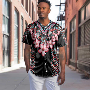 Afro Adenium Multiflorum Flowers Baseball Jersey Mix Native Tribal Pattern