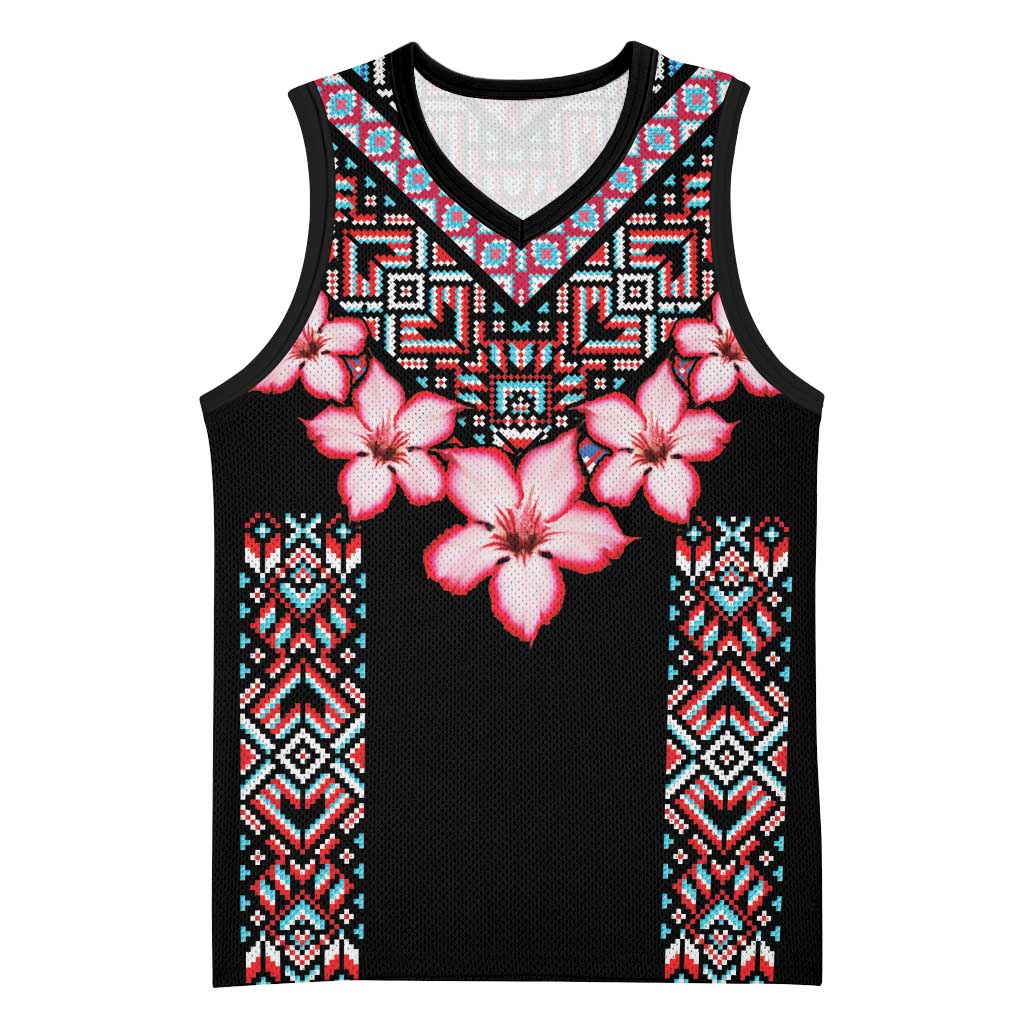 Afro Adenium Multiflorum Flowers Basketball Jersey Mix Native Tribal Pattern LT9