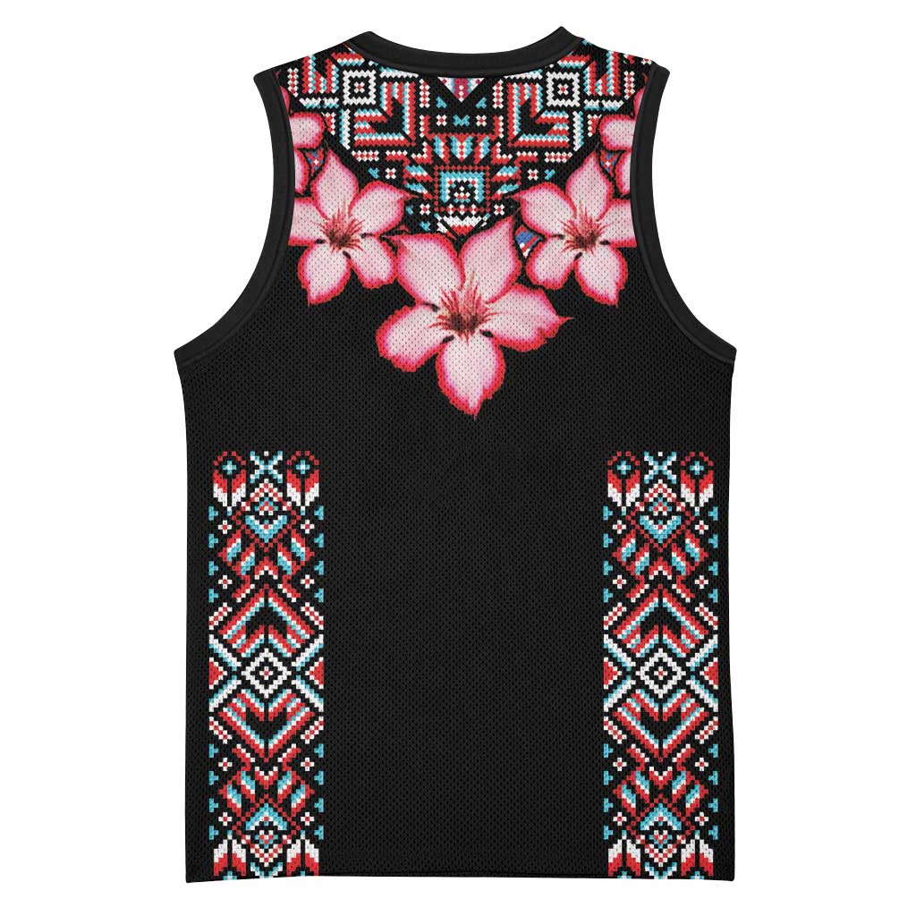 Afro Adenium Multiflorum Flowers Basketball Jersey Mix Native Tribal Pattern LT9