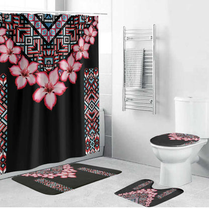 Africa Adenium Multiflorum Flowers Bathroom Set Mix Native Tribal Pattern