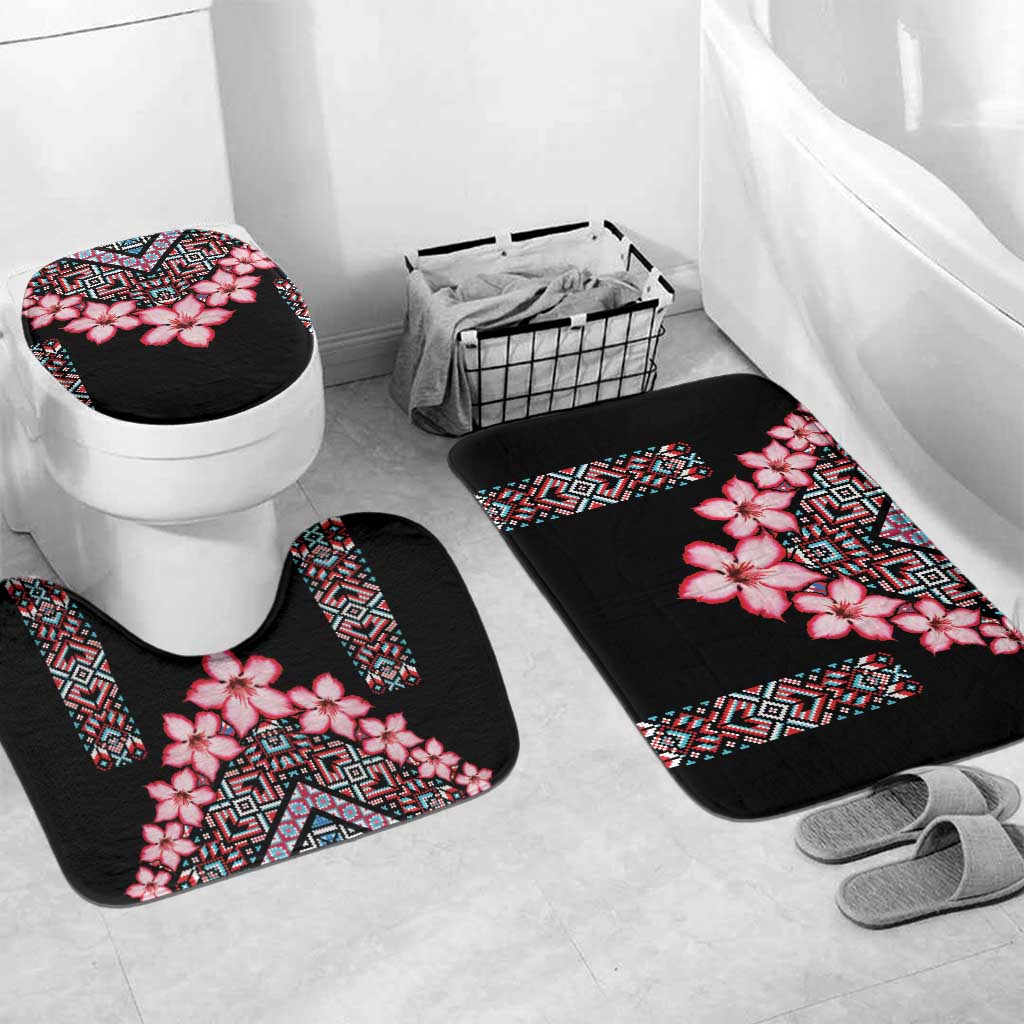 Africa Adenium Multiflorum Flowers Bathroom Set Mix Native Tribal Pattern