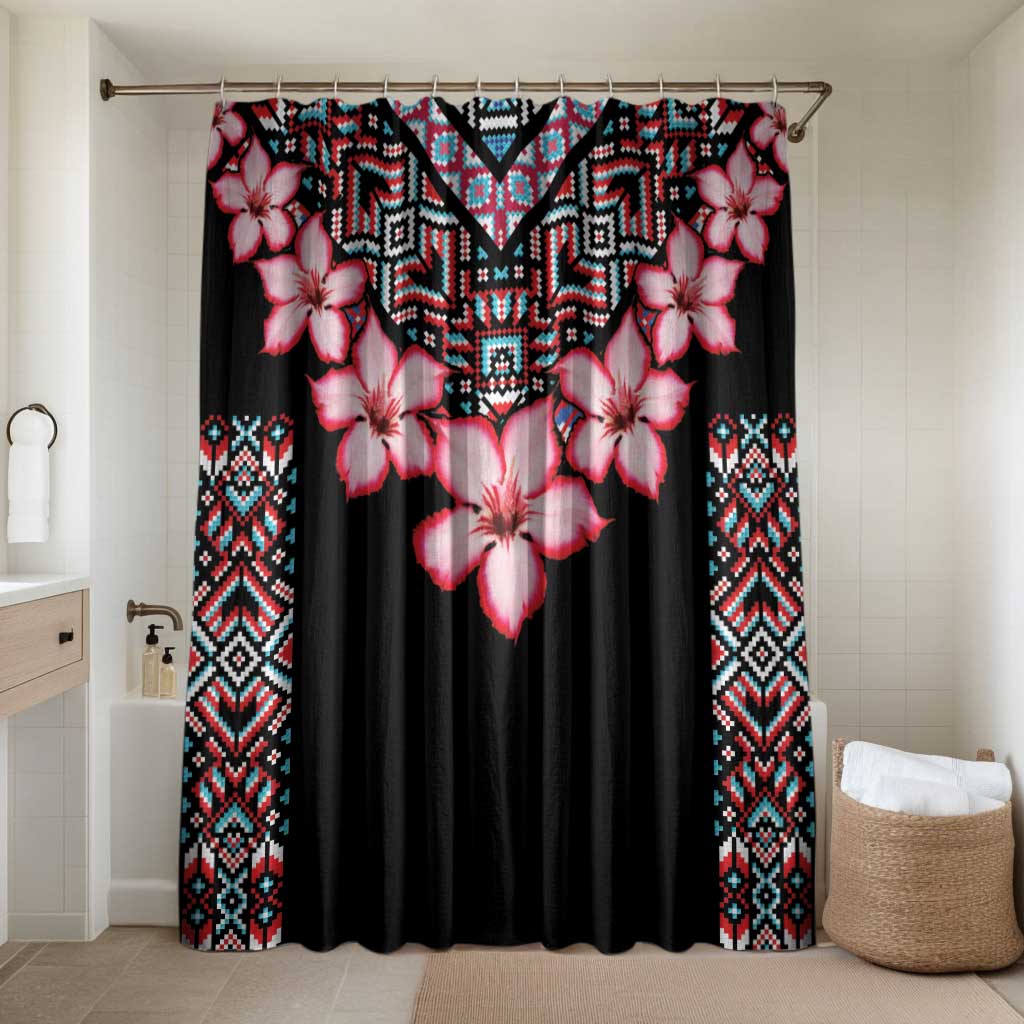 Africa Adenium Multiflorum Flowers Bathroom Set Mix Native Tribal Pattern