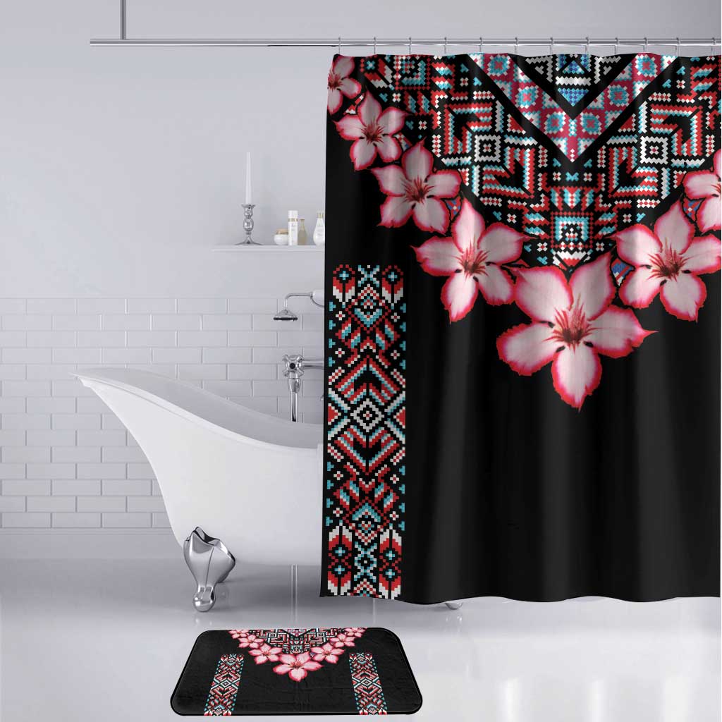 Africa Adenium Multiflorum Flowers Bathroom Set Mix Native Tribal Pattern