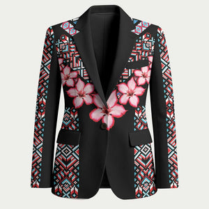 Africa Adenium Multiflorum Flowers Blazer Mix Native Tribal Pattern