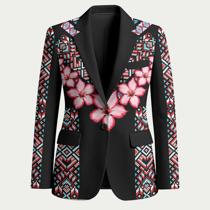 Africa Adenium Multiflorum Flowers Blazer Mix Native Tribal Pattern