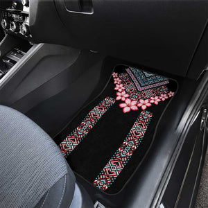 Afro Adenium Multiflorum Flowers Car Mats Mix Native Tribal Pattern