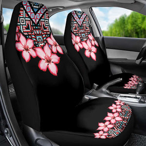 Afro Adenium Multiflorum Flowers Car Seat Cover Mix Native Tribal Pattern