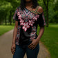 Africa Adenium Multiflorum Flowers Cross Shoulder Shirt Mix Native Tribal Pattern