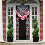 Africa Adenium Multiflorum Flowers Door Cover Mix Native Tribal Pattern