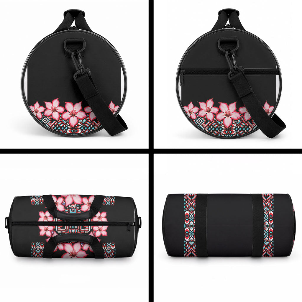 Africa Adenium Multiflorum Flowers Duffle Bag Mix Native Tribal Pattern