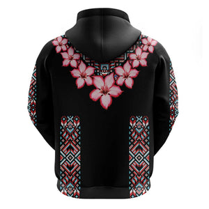 Afro Adenium Multiflorum Flowers Hoodie Mix Native Tribal Pattern