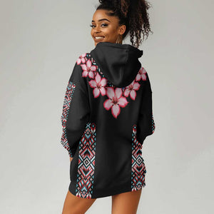 Afro Adenium Multiflorum Flowers Hoodie Dress Mix Native Tribal Pattern