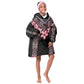 Afro Adenium Multiflorum Flowers KId Wearable Blanket Hoodie Mix Native Tribal Pattern