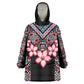 Afro Adenium Multiflorum Flowers KId Wearable Blanket Hoodie Mix Native Tribal Pattern