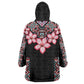 Afro Adenium Multiflorum Flowers KId Wearable Blanket Hoodie Mix Native Tribal Pattern