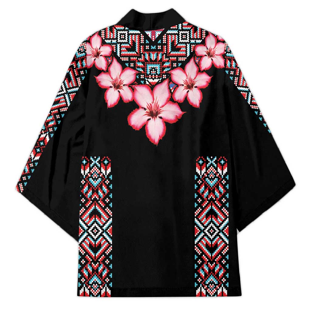Africa Adenium Multiflorum Flowers Kimono Mix Native Tribal Pattern