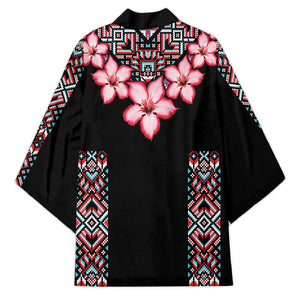 Africa Adenium Multiflorum Flowers Kimono Mix Native Tribal Pattern