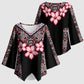Africa Adenium Multiflorum Flowers Kimono Sleeve Blouse Mix Native Tribal Pattern