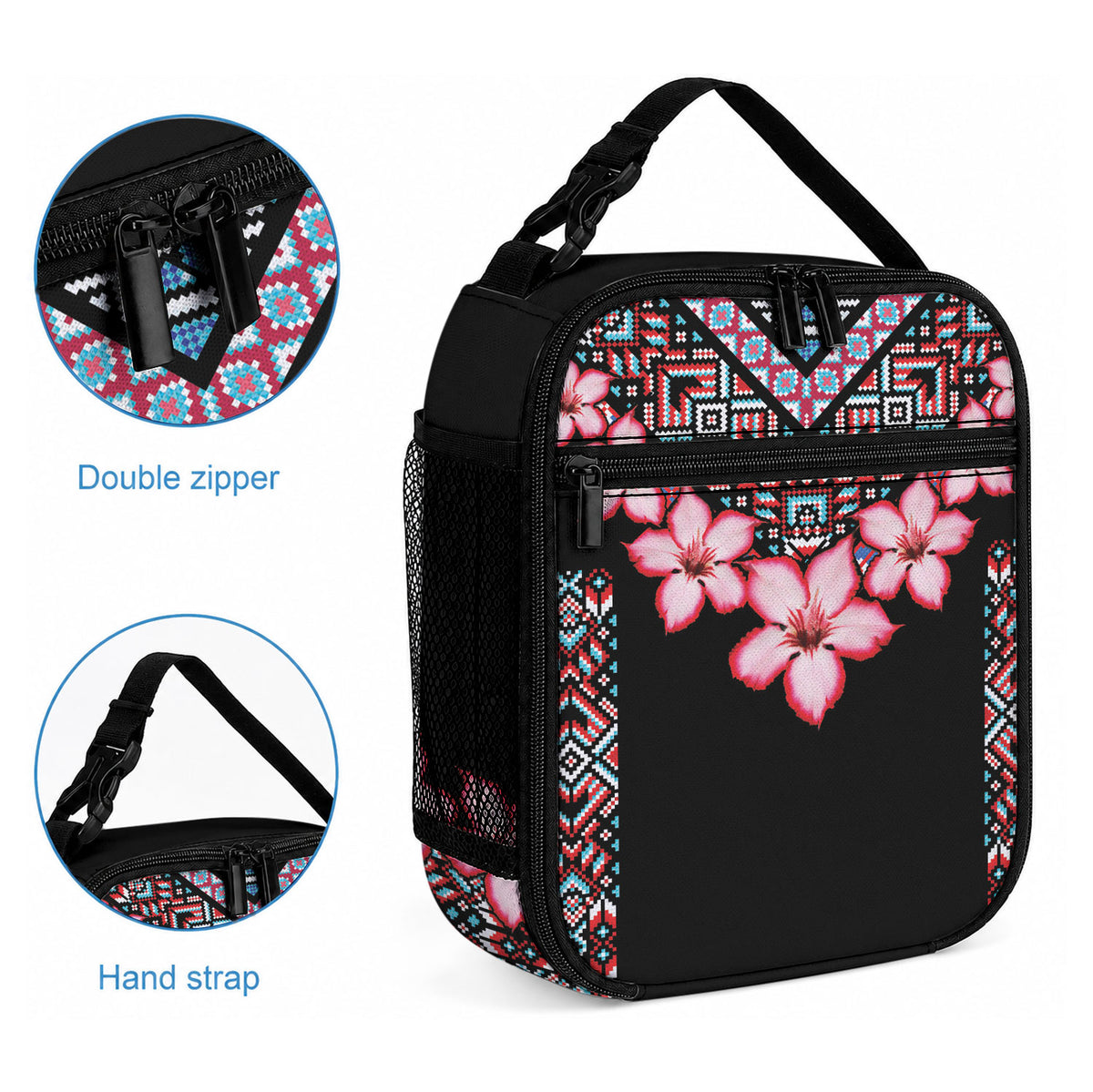 Africa Adenium Multiflorum Flowers Lunch Bag Mix Native Tribal Pattern