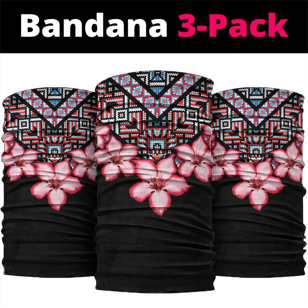 Afro Adenium Multiflorum Flowers Neck Gaiter Mix Native Tribal Pattern LT9