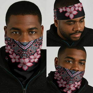 Afro Adenium Multiflorum Flowers Neck Gaiter Mix Native Tribal Pattern LT9
