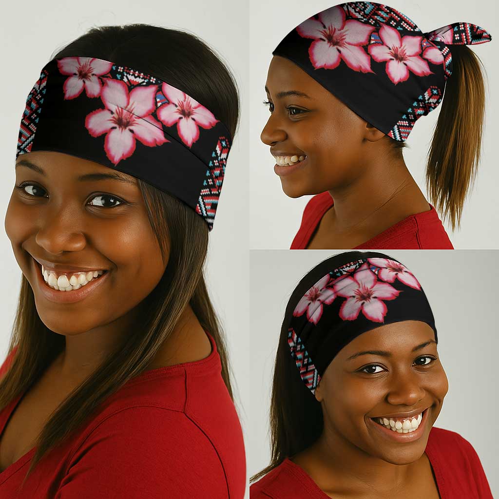 Afro Adenium Multiflorum Flowers Neck Gaiter Mix Native Tribal Pattern LT9
