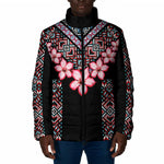 Africa Adenium Multiflorum Flowers Padded Jacket Mix Native Tribal Pattern