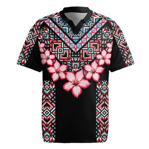 Afro Adenium Multiflorum Flowers Rugby Jersey Mix Native Tribal Pattern