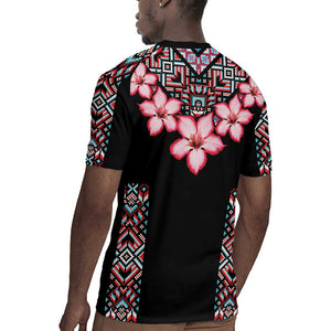 Afro Adenium Multiflorum Flowers Rugby Jersey Mix Native Tribal Pattern