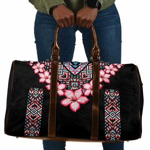 Africa Adenium Multiflorum Flowers Travel Bag Mix Native Tribal Pattern