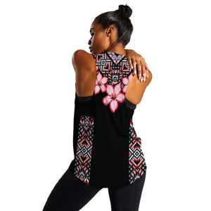 Afro Adenium Multiflorum Flowers Women Racerback Tank Mix Native Tribal Pattern