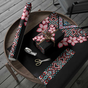 Africa Adenium Multiflorum Flowers Wrapping Paper Mix Native Tribal Pattern - African Pride