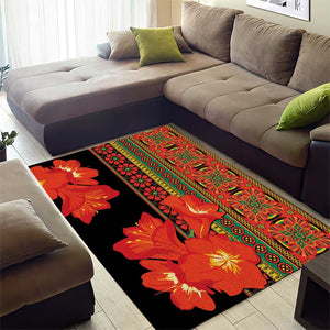 Afro Beauty Clivia Miniata Flowers Area Rug