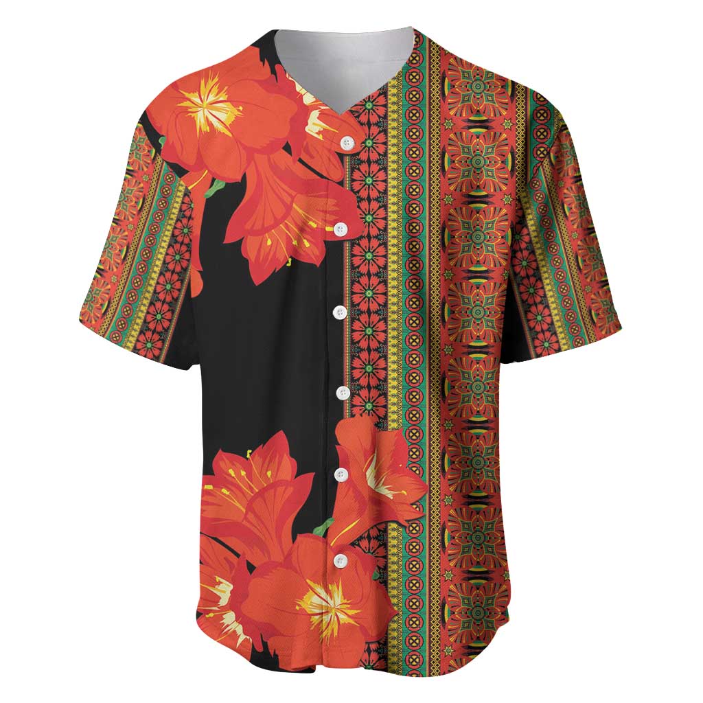 Afro Beauty Clivia Miniata Flowers Baseball Jersey