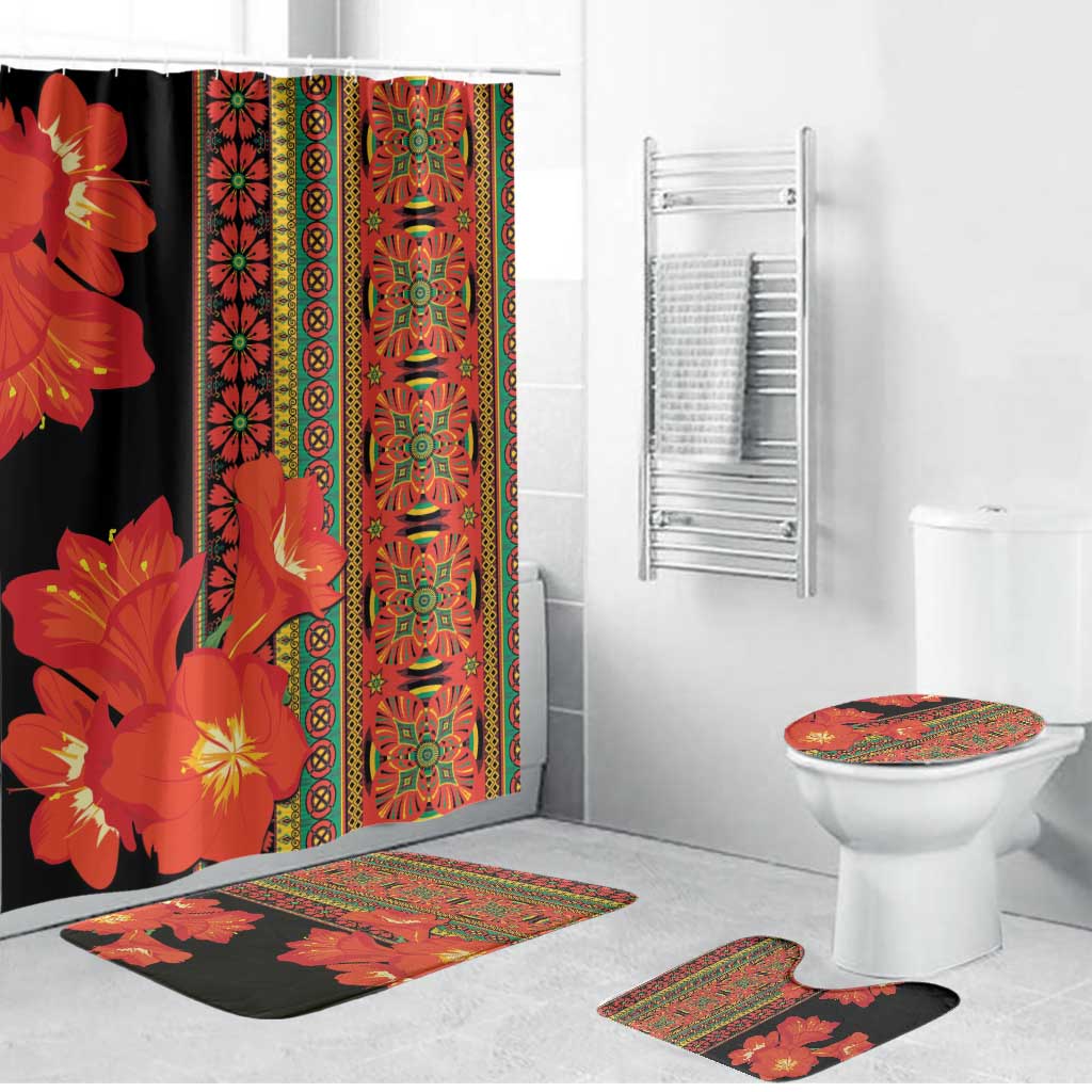 Africa Beauty Clivia Miniata Flowers Bathroom Set