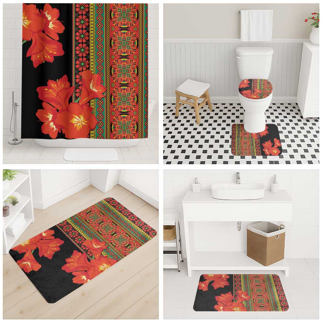 Africa Beauty Clivia Miniata Flowers Bathroom Set