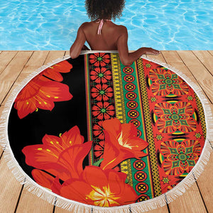 Afro Beauty Clivia Miniata Flowers Beach Blanket