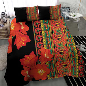 Afro Beauty Clivia Miniata Flowers Bedding Set