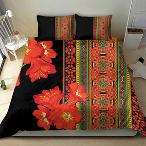 Afro Beauty Clivia Miniata Flowers Bedding Set